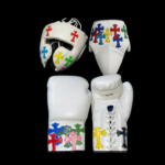 Custom Boxing Set Leather & Synthetic Gloves Focus Mitts & Headgear